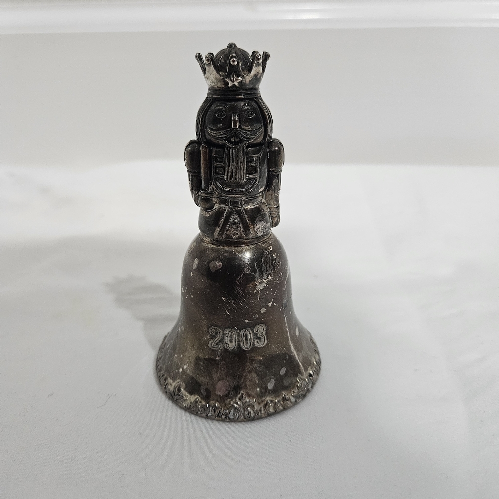 Silver Nutcracker Holiday Bell